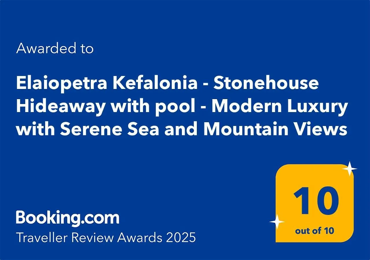 Elaiopetra Kefalonia - Stonehouse Hideaway With Pool - Modern Luxury With Serene Sea And Mountain Views Metaxáta Villa